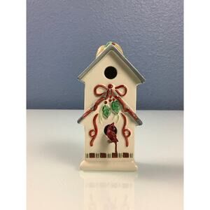 Vintage Lenox Cardinal Birdhouse Christmas Ornament 3.5” EUC